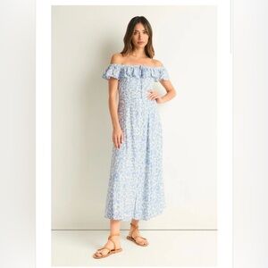 Z SUPPLY VEDA TROPICAL OFF SHOULDER MAXI DRESS NWT